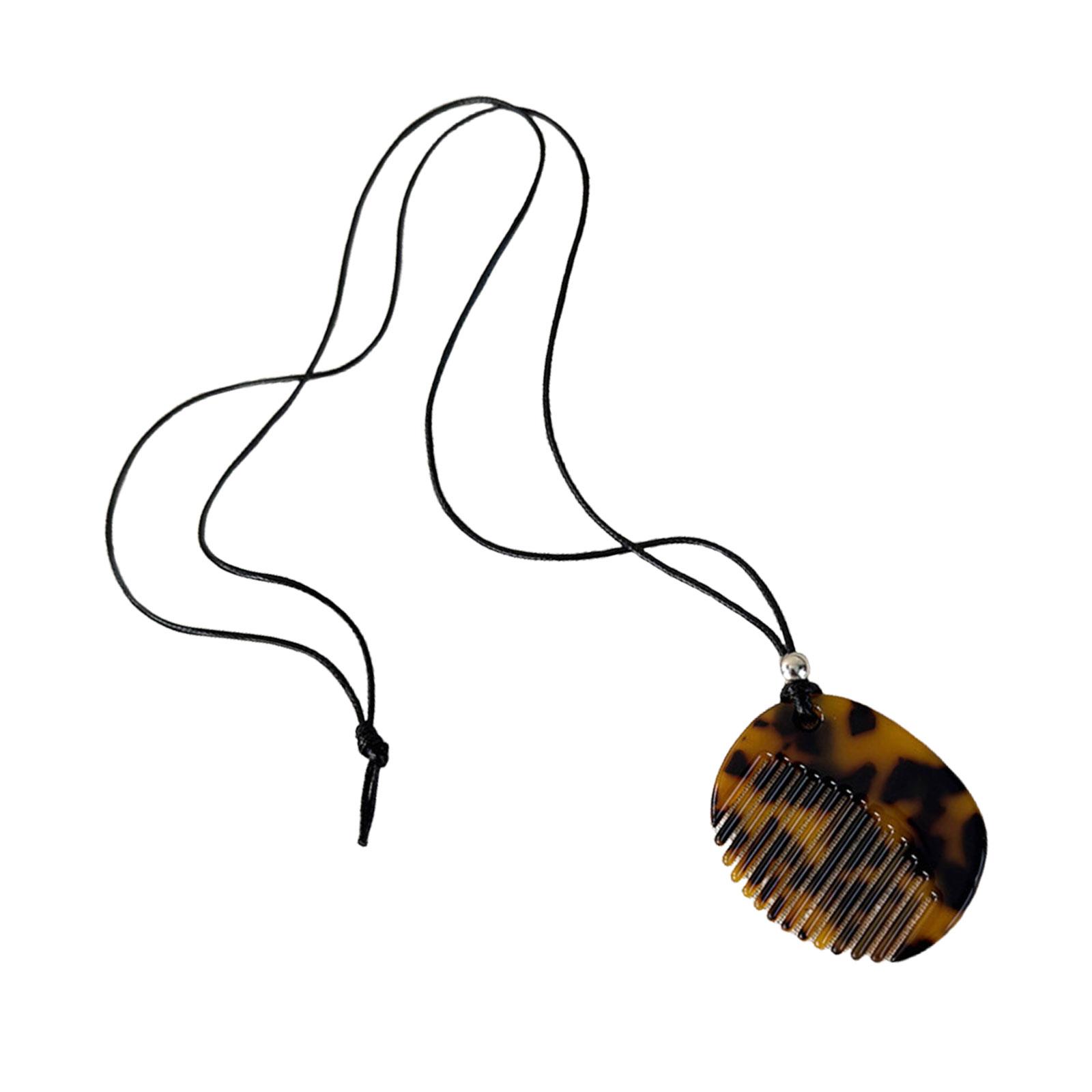 

Модное ожерелье с подвеской в виде гребня, уникальное ожерелье в форме гребня из длинной веревки, элегантные украшения на шею для стильных женщин 1