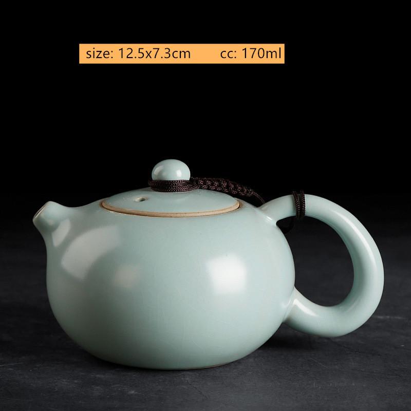 Ru Kiln Ice Crack Glaze Xishi Tea Pot Household Ceramic Tea Infuser Azure Blue Porcelain Teapot Handmade Beauty Tea Accessories