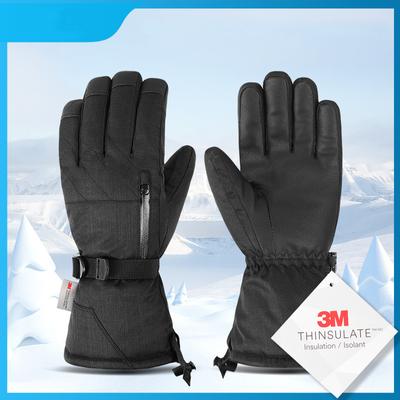 Černá -30 Zimní Teplé Lyžařské Rukavice Vodotěsné Pánské Dámské Snowboardové Lyžařské Rukavice Sněžný Skútr Motocyklové Palčáky Dotyková Obrazovka Zápěstí