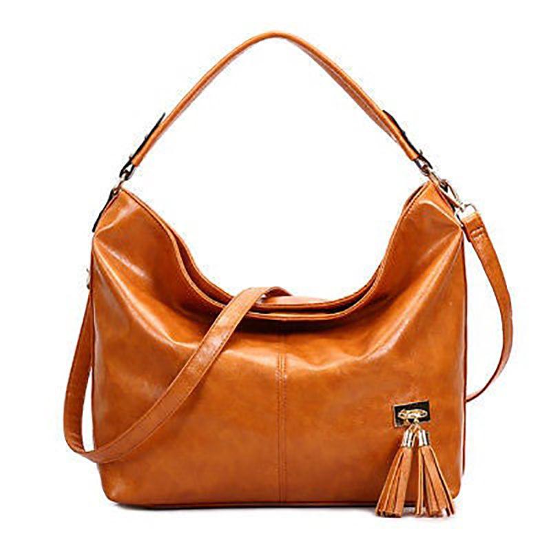Stylish Women Pu Bucket Bag With Chic Tassels For Daily Fashionable Use