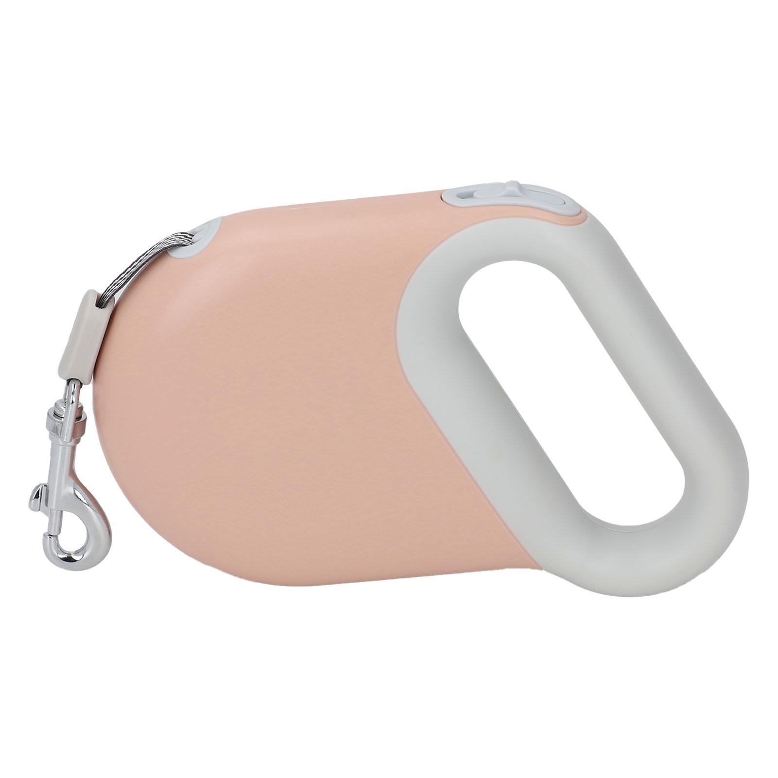 

16,4 фута Выдвижной поводок для собаки Ручка с мягким захватом Телескопический контроль Тракторная лента для выгула домашних животных розовый