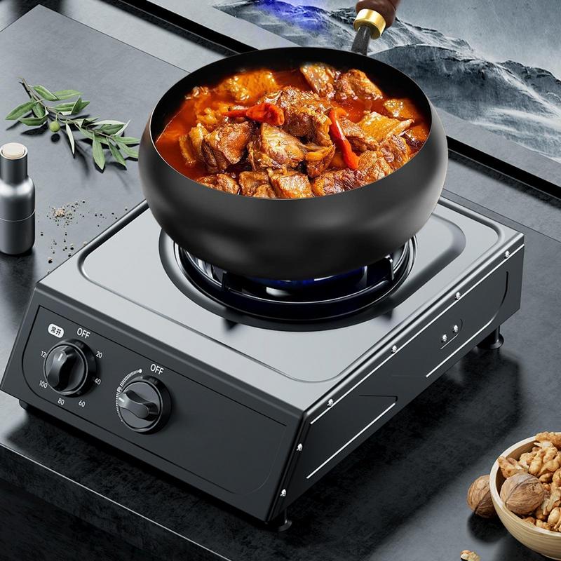 Nieprzywierający Wok Bez Powłoki Gazowy Do Gotowania Smażenia W Stir-Fry Z Pokrywką I Szpatułką Do Restauracji Domowego Kuchenki Gazowej Indukcyjnej Naczynia Garnki