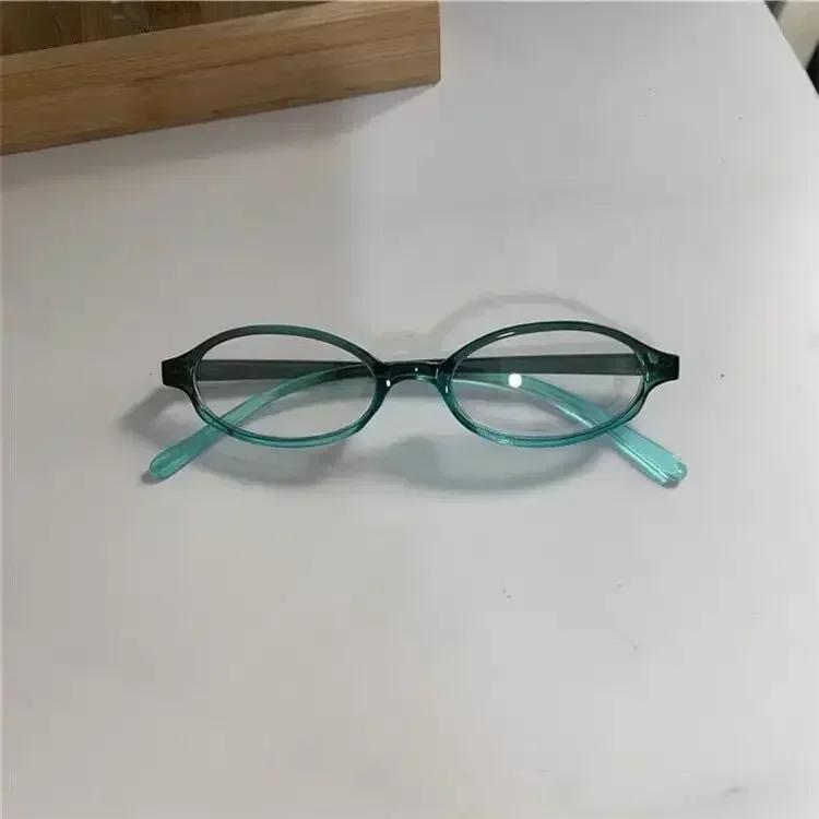 Retro Oval Glasses Women Girls Y2K Red Green Frame Glass Eyewear Decorative Computer Anti-blue Eyeglasses with Seaside Driving