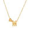 European & American Alphabet Love Heart Pendant Necklace – Versatile Peach Heart Clavicle Chain