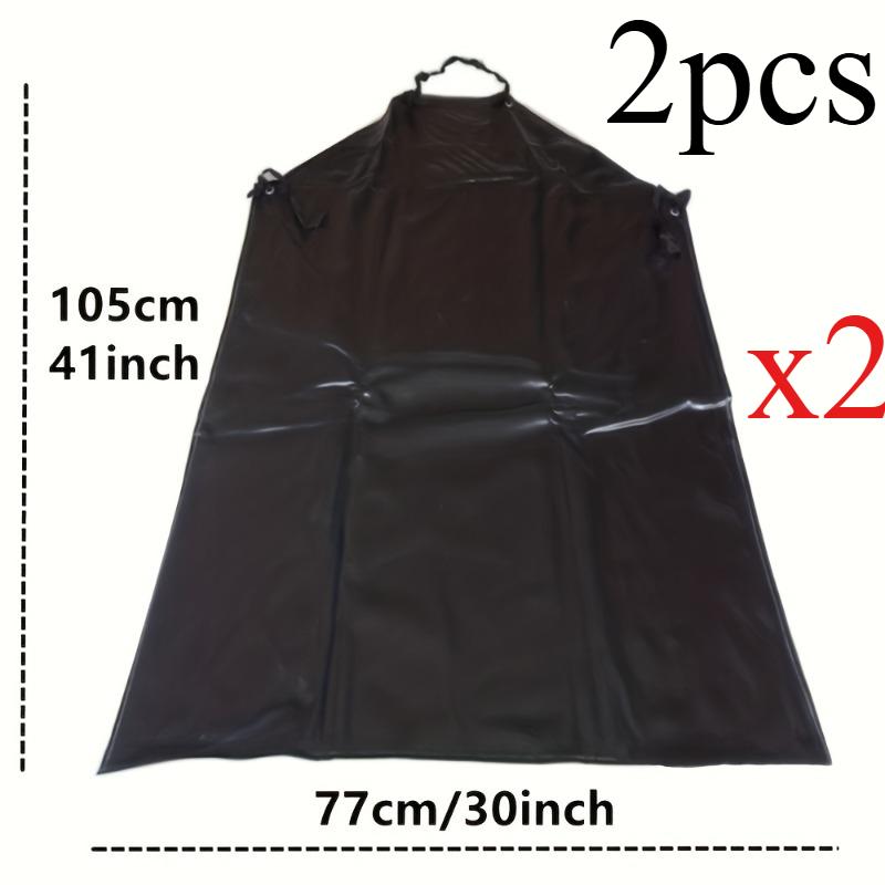 

2 шт./компл. Черный фартук Фартук из ПВХ кожи Фартук шеф-повара ресторана Масло-, кислото- и щелочестойкий фартук Бытовые предметы первой необходимости 77x105cm