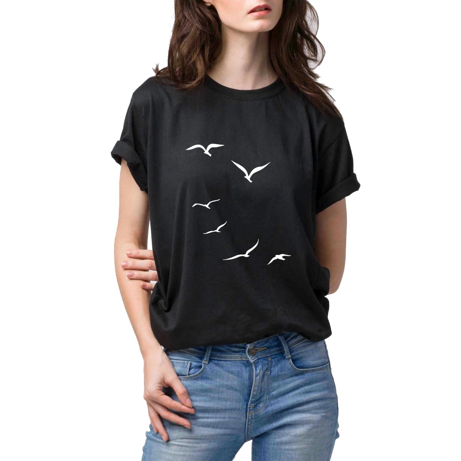Unisex T-Shirt - Birdie Silhouette - Summer Apparel Student Couple Gift Girl Fun L
