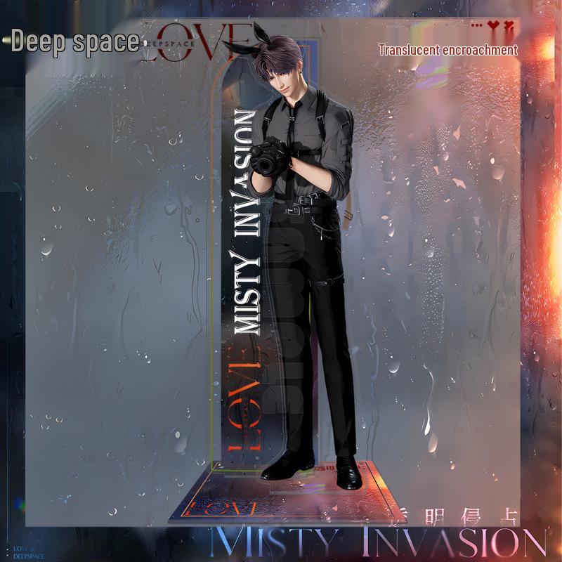 Double-Sided Flashing Badge: Love & Deepspace Acrylic Standee with Qin Che, Shen Xinghui, Li Shen & Qi Yu Charms