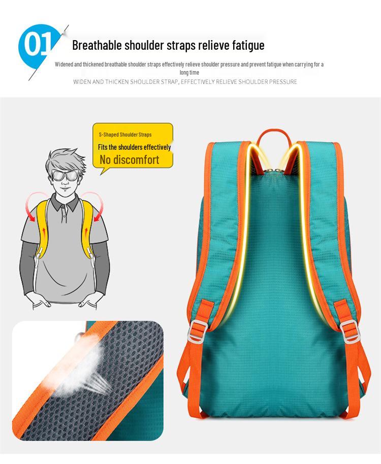 New Lightweight Foldable Outdoor Backpack: Large Capacity, Fashionable Travel Mountaineering & Student School Bag