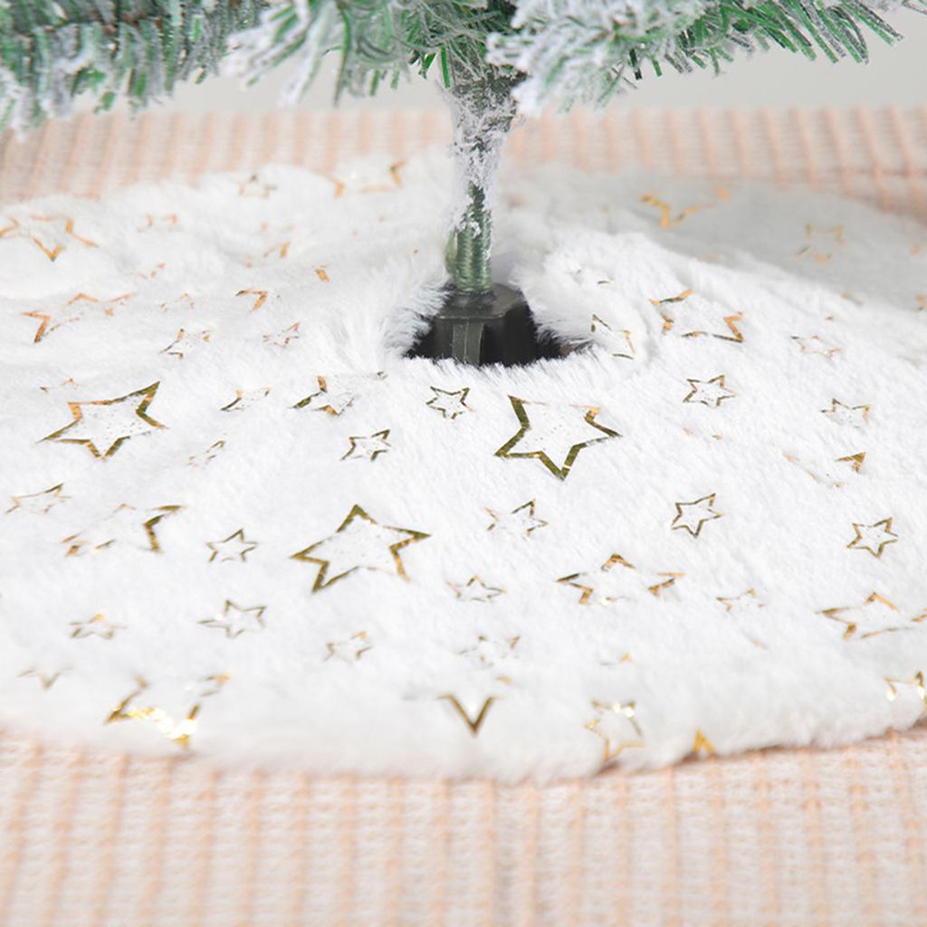 Snow Mini Christmas Tree Skirt Desktop Christmas Tree Base Decoration Cute Star Tree Skirt Ornaments