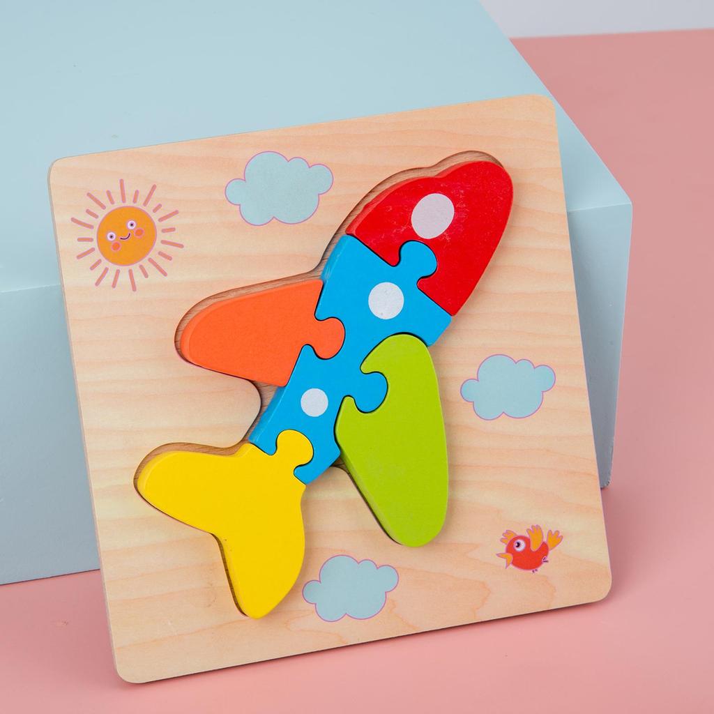 Toddler Baby Wooden Jigsaw Puzzles for Toddlers Kids Early Education Toys, Shape Color Recognition