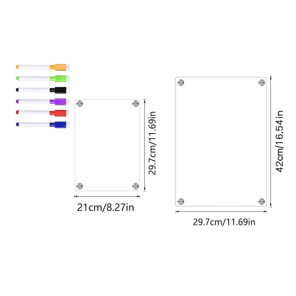 2mm Magnetic Acrylic Dry-Erase Board: Weekly Planner & Daily Calendar Refrigerator Magnet