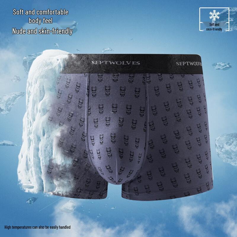 Seven Wolves Men's Modal Antibacterial Printed Boxer Briefs
