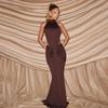 Elegant Halterneck Pleated Slim Fit Long Dress - Sexy Backless High Neck Banquet Gown (2026 Collection)