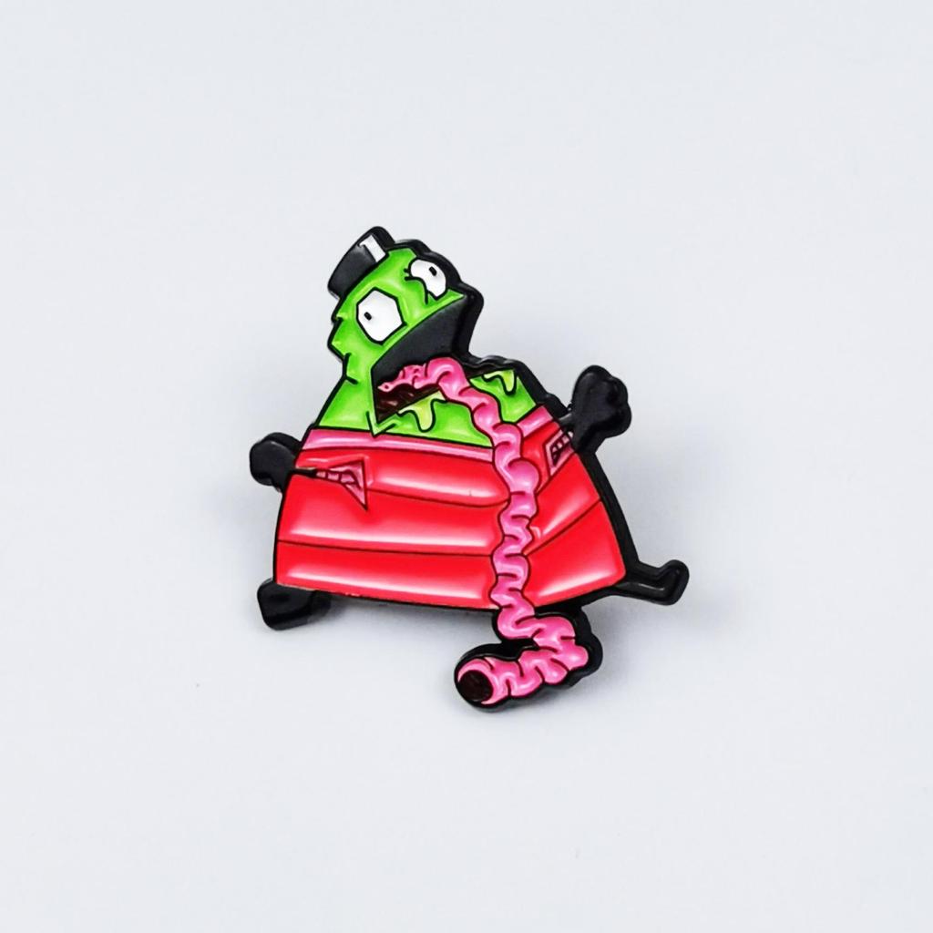Creative Cute Green Alien Cartoon Brooch: Anime Character Badge & Backpack Metal Ornament