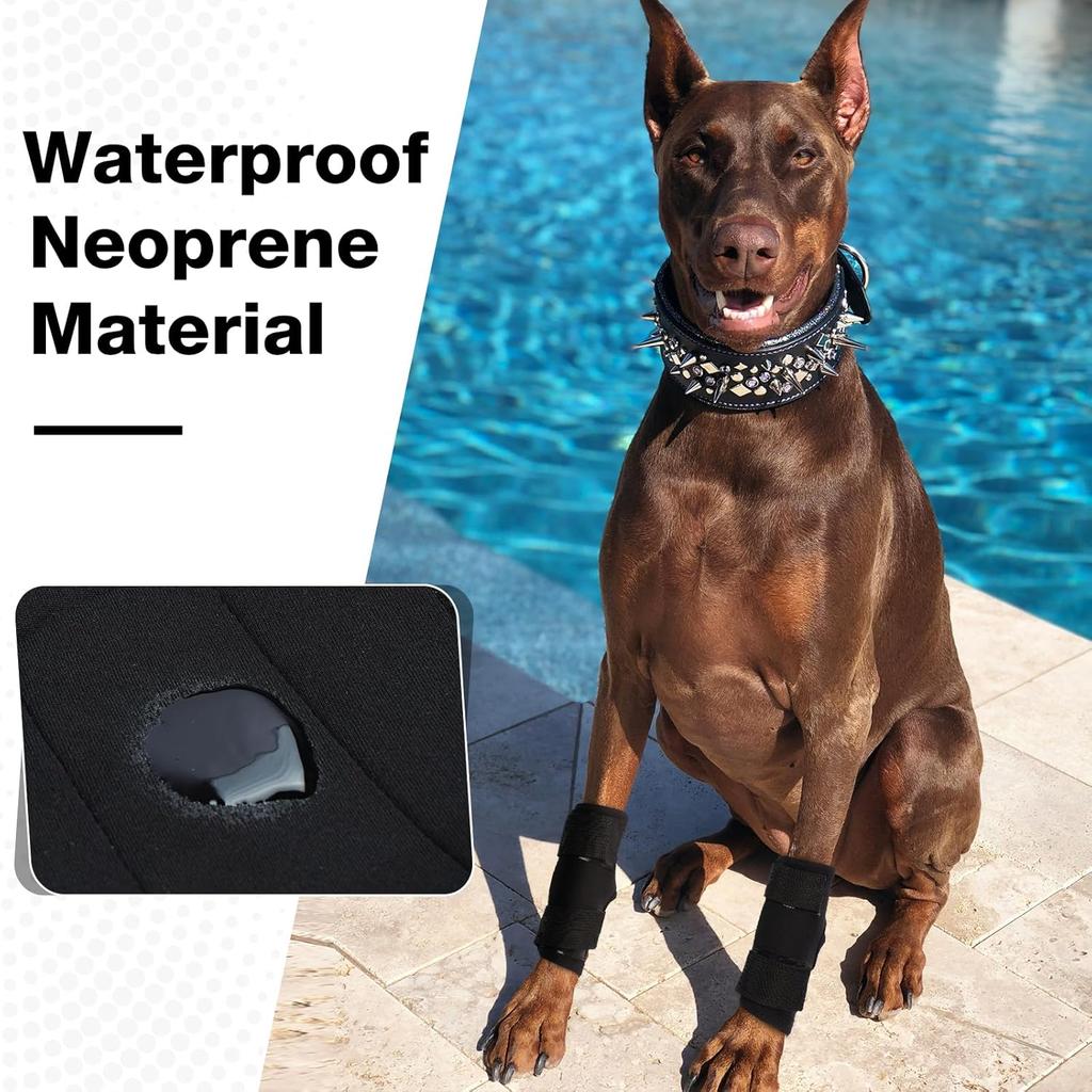 ROZKITCH Dog Leg Protector for Rear Hock Joint or Front Leg Knee, 1 Pair of Dog Leg Compression Wrap Sleeve for Anti Licking Carpal Support Ankle