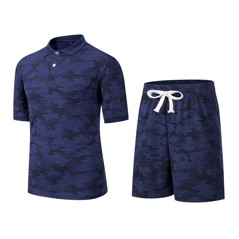 Summer Casual Sports Suit Men's Short Sleeved Lightweight Quick Drying Ice Silk Two-piece Set