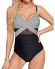 Women's Slimming Tummy Control Crossover Sporty Swimsuit
