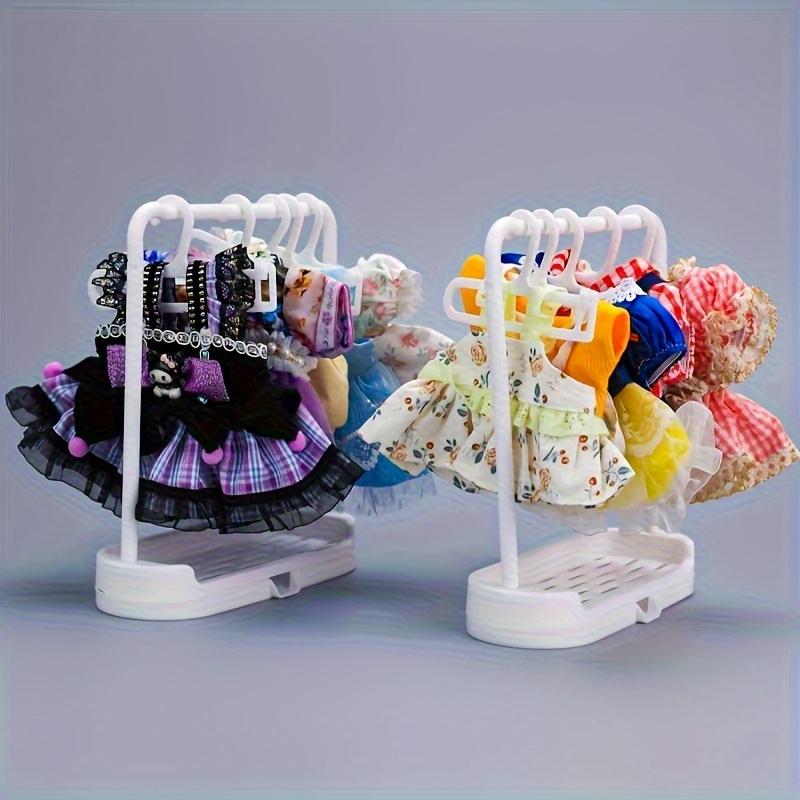 Handicrafts Doll Clothing and Shoe Storage Rack Set 1 Display Cabinet+6 Hooks Doll Collector Rotating Storage Rack
