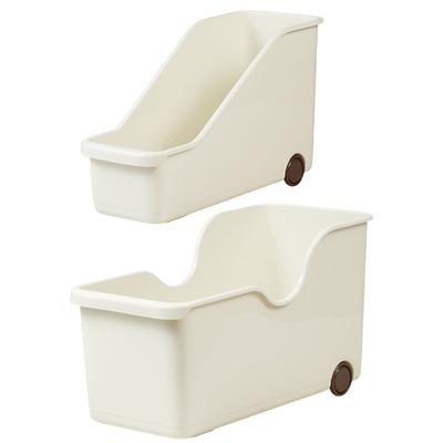Kitchen Cabinet Organizer Pots Lids Box with Rolling Wheels Multipurpose Bathroom Storage Container for Toiletries