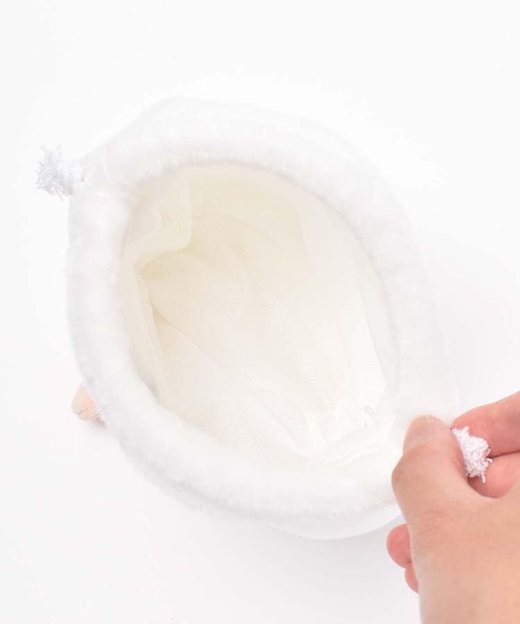 Bleu Bleuet Medjed Plush Drawstring Bag