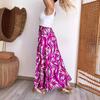 Summer women's loose and casual Bohemian printed wide leg pants with flared pants
