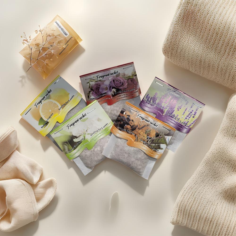 Vielseitige Aromatherapie-Säckchen für Autos, Schränke und Badezimmer – Duftrichtungen Lavendel, Jasmin, Zimt, Zitrone und Rose – Geruchsentferner und Erfrischer