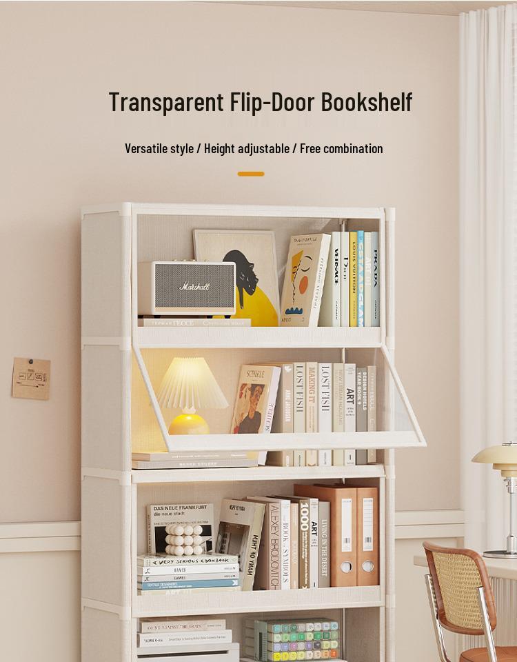 Children's Large Capacity Transparent Floor-standing Bookshelf & Storage Cabinet