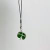 1 Pc Natural Clover Pendant Cross Border Lucky Star Dried Flower Bag Keychain Green Glass Pendant Pendant