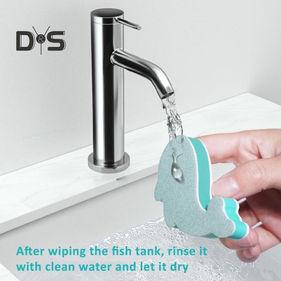 Aquarium Cleaning Sponge for Glass Walls Whale Shape Aquarium Scrubber Fish Tank Scraper Pad Cleaning Tool for Turtle Betta Tanks