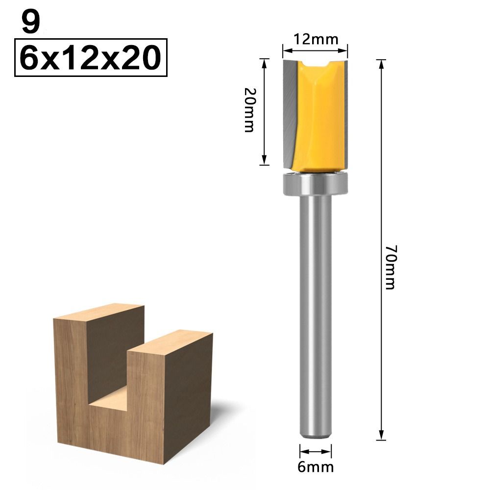 Carving Machine Woodworking Tool with Bearing Drill Bit Milling Cutter Router Bits Slotting Cutter