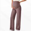 High Waist Maternity Pants,High Elastic Breathable Straight Wide Leg Trousers With Belly Support,No Tight Pressure On Abdomen For Pregnant Women