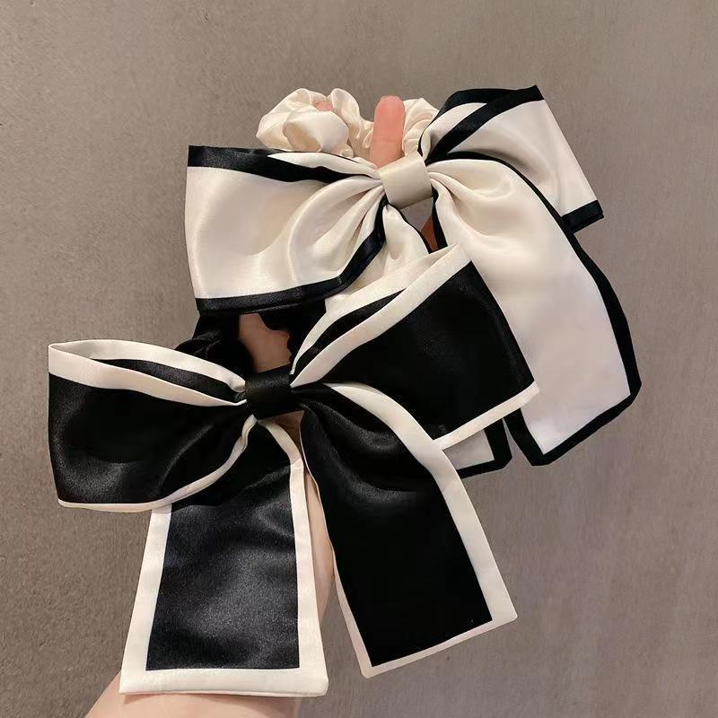 Korean Style Bow Hair Tie for Girls - Elegant Low Ponytail Accessory