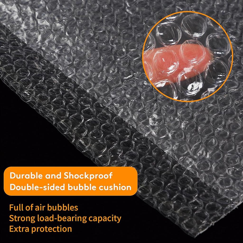 100PCS Clear Bubble Pouches Wrap Bags, 8 x 12 Inch Bubble Out Bag Pouch for Packing & Shipping, Double Layer Bubble Cushion Wrap Bags Protective