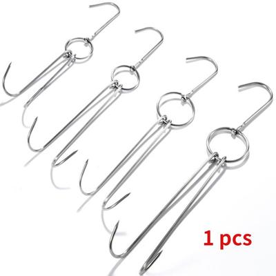 Stainless Steel Beef Meat Clasps Duck Goose Turkey Hooks Roast Duck Bacon Hook BBQ Storage Hanger Bread Hook Tools Accessories