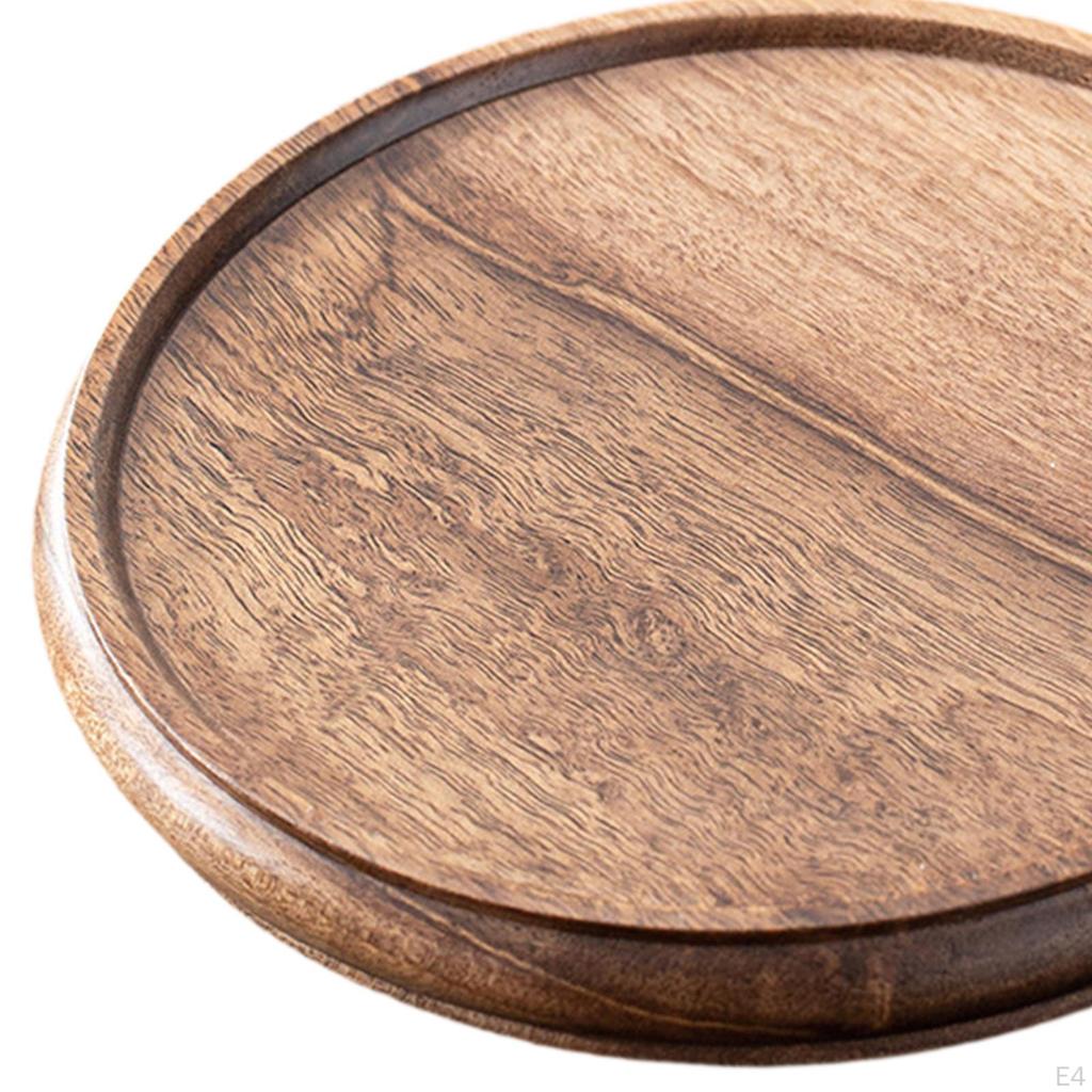 Bamboo Food Tray, Serving Platter, Snack Organizer for Breakfast and Dinner
