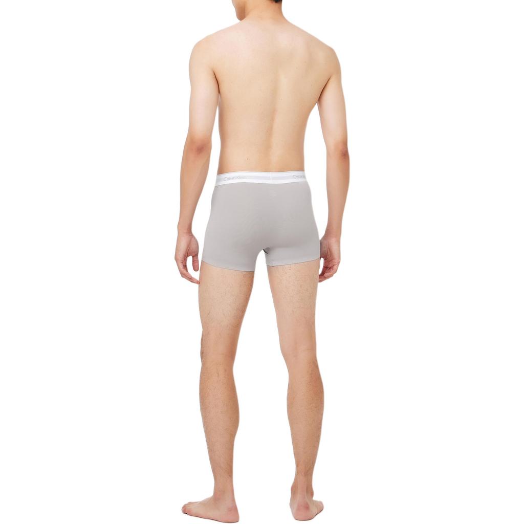Calvin Klein Letter Print Moisture-Wicking Mid-Rise Boxer Briefs Men Underwear Light-Gray NB3996-OQ9