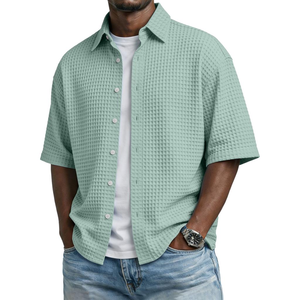 Herren Freizeithemd mit Knopfleiste und kurzen Ärmeln