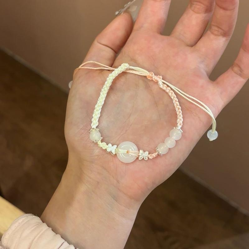 Chinese Style Butterfly Peace Buckle Braided Bracelets For Women Men Exquisite Couple Bracelets Jewelry Accessories Gifts