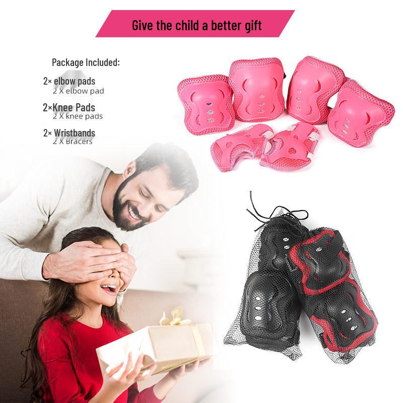 Children's Protective Gear Set for Skating: Knee Pads, Elbow Pads, Wrist Guards for Inline Skates, Skateboards, and Scooters.