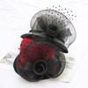 Autumn And Winter Woolen Hat Mesh Flower Women Versatile Basin Hat Bucket Hat British Retro Wedding Fashion Top Hat
