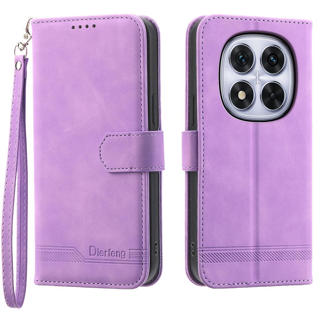 Für Xiaomi Redmi Note 14 Pro 5G/Poco X7 5G Lederhülle Linienprägung Brieftasche Handyhülle