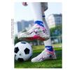Kids' Fleece-Lined Soccer Shoes Non-slip Turf Sole Strap Breathable Printed Football Boots