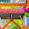 3 Pack Metal Window Box for Railings 24 Inch Over Railing Planter Boxes with Coco Liners Hanging Flower Box Planters for Outdoo