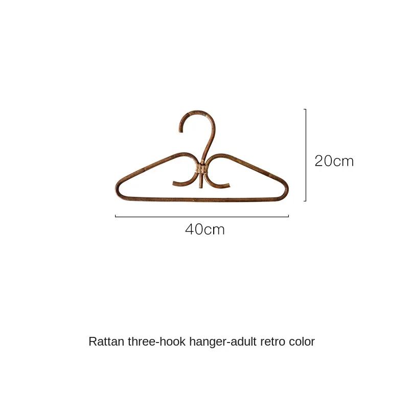 Natural Rattan Handmade Hooks Bedroom Closets Storage Organizer Hangers for Clothes Storage Supplies Rack Home Decoration