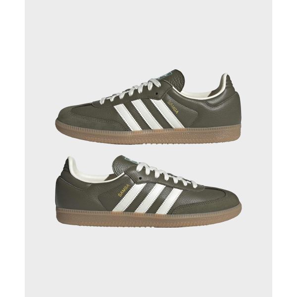 adidas Samba OG Medium Raw Khaki Gum Unisex Sneakers Bruin Off-White JR0890