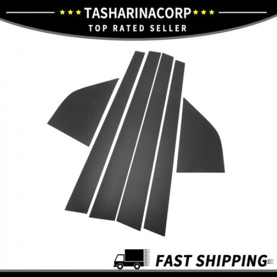 

6 Pcs Door Pillar Window Trim for Honda Accord Wagon 94-97 Black Carbon Fiber