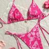 Europäischer & Amerikanischer Print Sexy Dreiteiliger Bikini Badeanzug für Damen