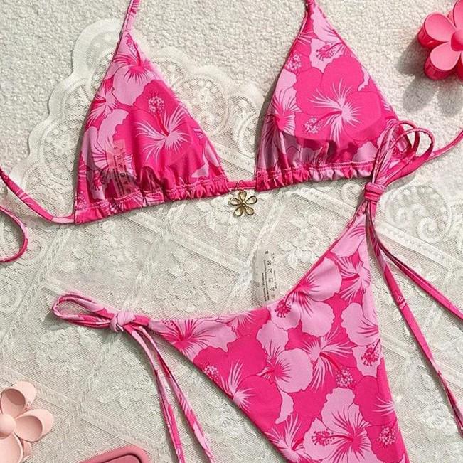 Europäischer & Amerikanischer Print Sexy Dreiteiliger Bikini Badeanzug für Damen