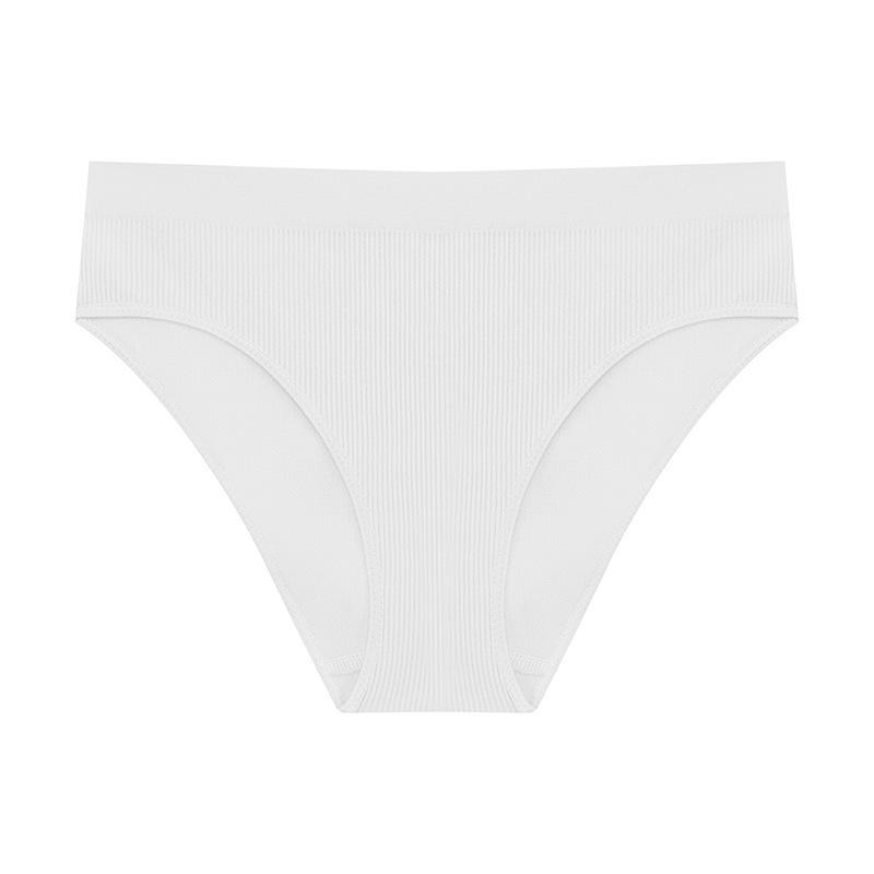 

Женское бесшовное дышащее хлопковое нижнее белье со средней посадкой и обхватом бедер - Тонкие спортивные трусы большого размера M белый