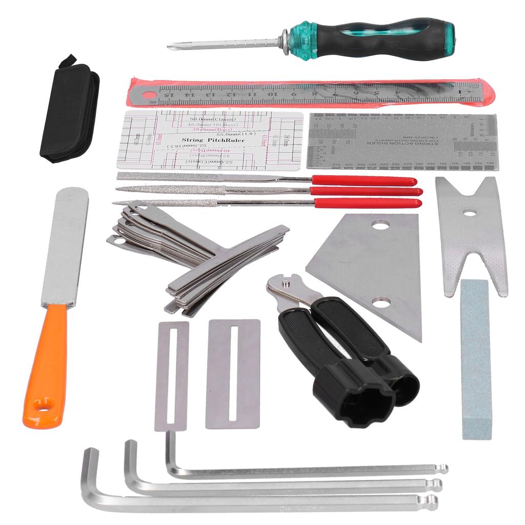 Guitar Repair Tools Polished File Stainless Steel Musical Instrument Measuring Adjustment Kit
